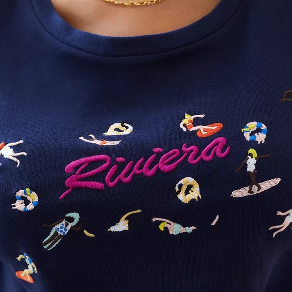 Maeve Beachy Embroidered Sweatshirt Tee - Picture 9 of 12